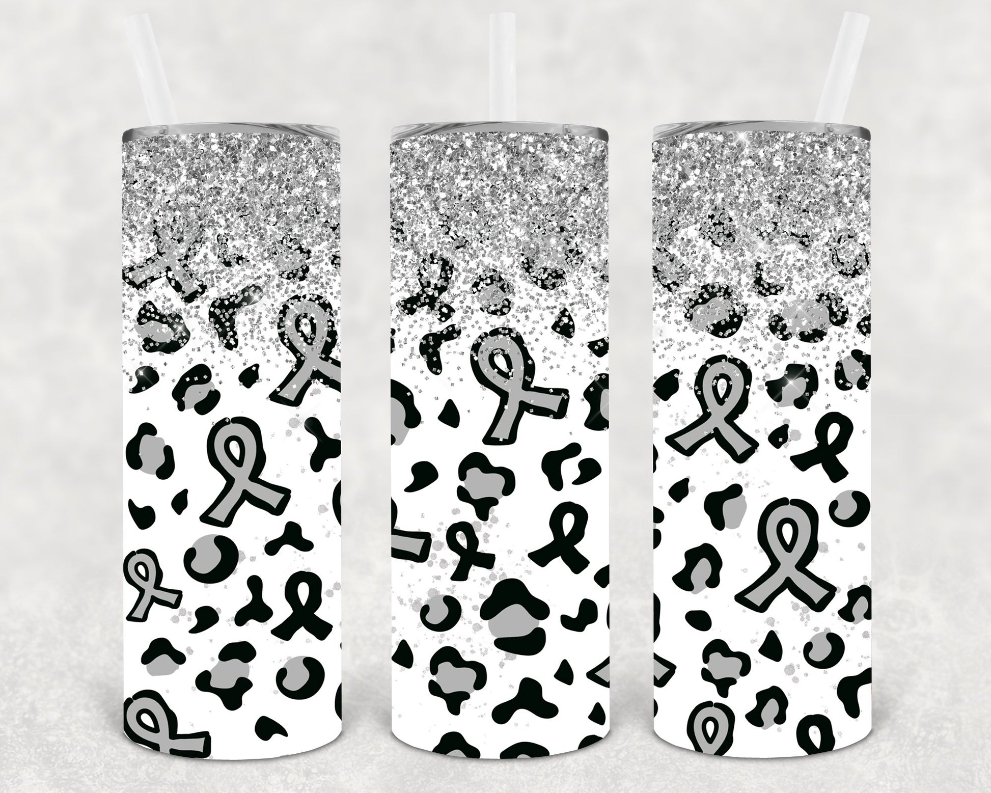 Grey Ribbon 20 Oz Skinny Tumbler