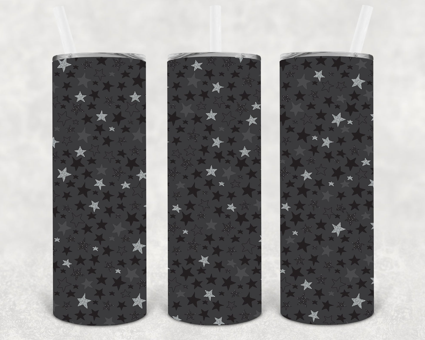 Grey Stars 20 Oz Skinny Tumbler