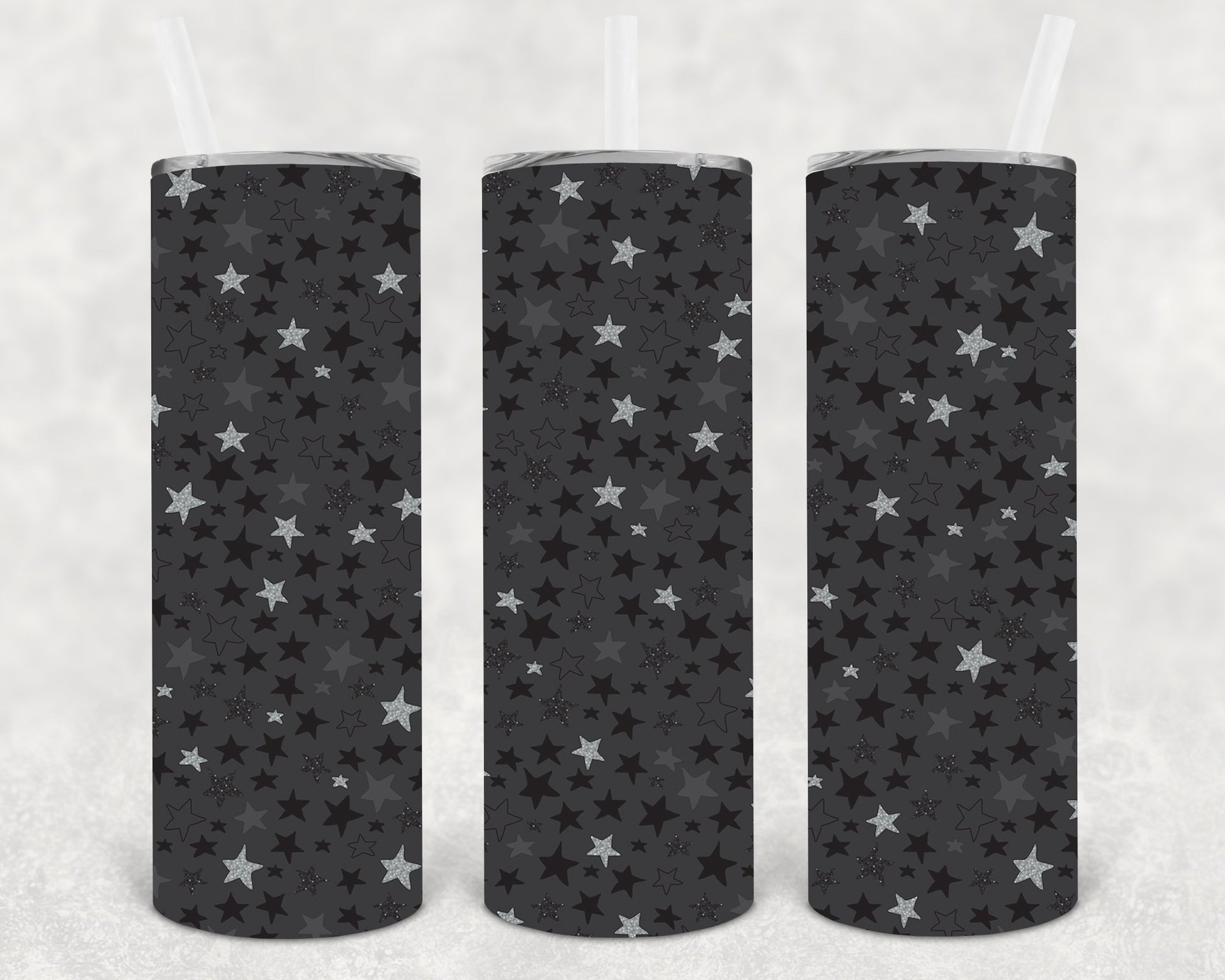 Grey Stars 20 Oz Skinny Tumbler