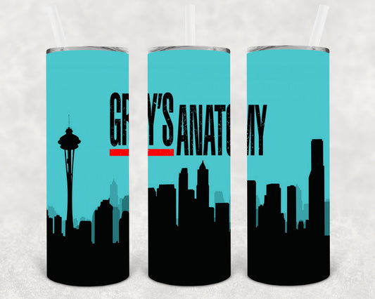 Greys Anatomy Skyline 20 Oz Skinny Tumbler