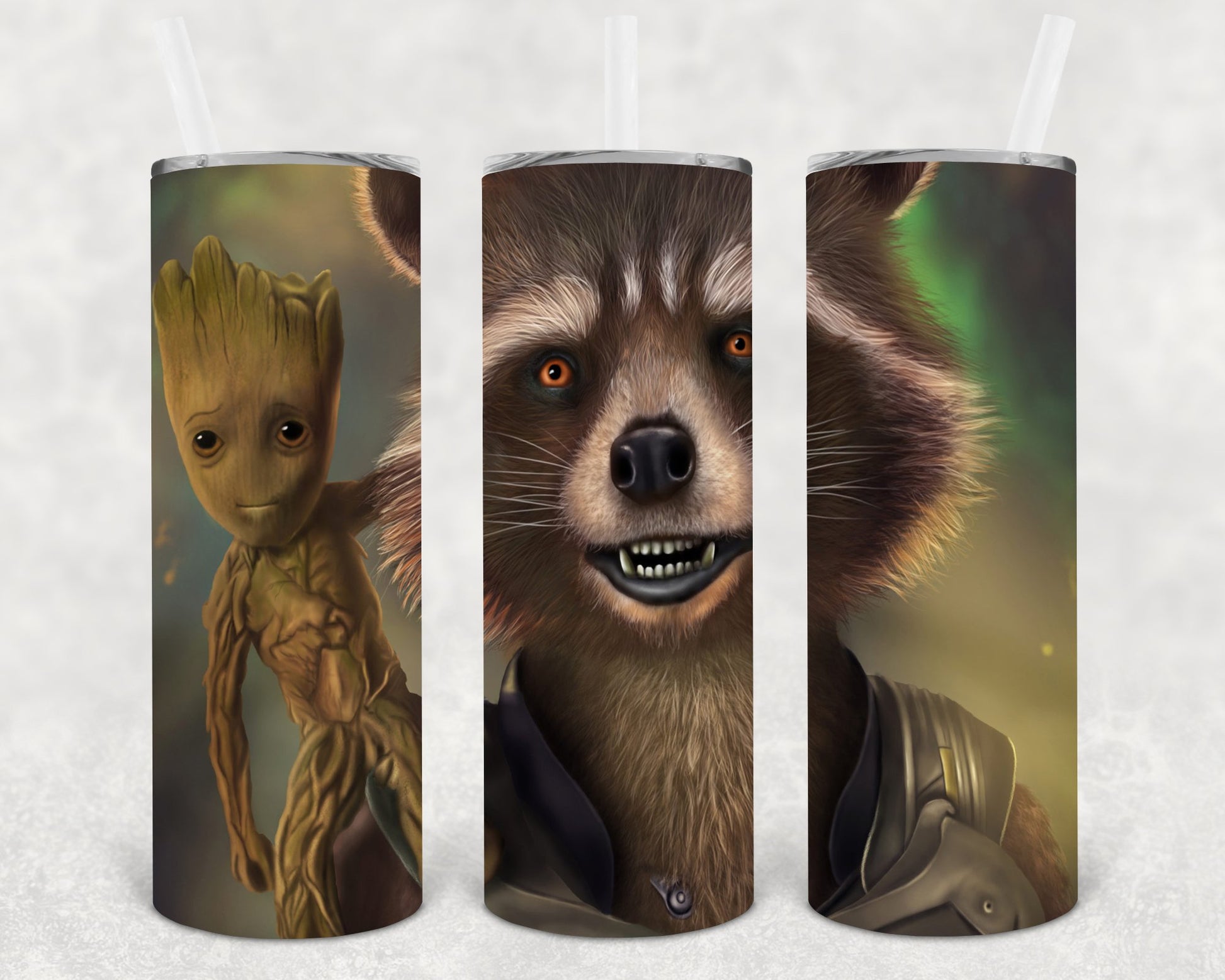 Groot And Rocket 20 Oz Skinny Tumbler