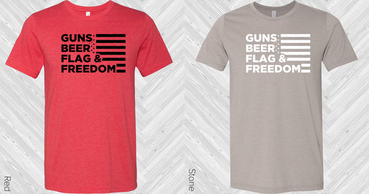 Guns Beer Flag & Freedom Graphic Tee Graphic Tee