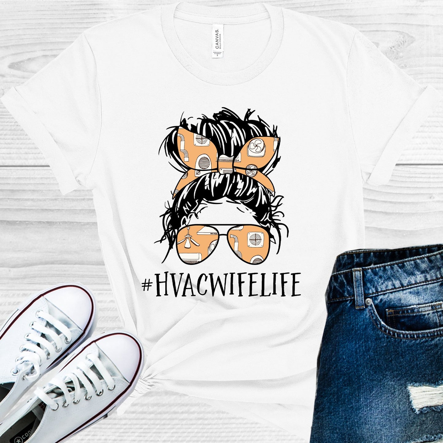 Hvac Wife Life #hvacwifelife Graphic Tee Graphic Tee