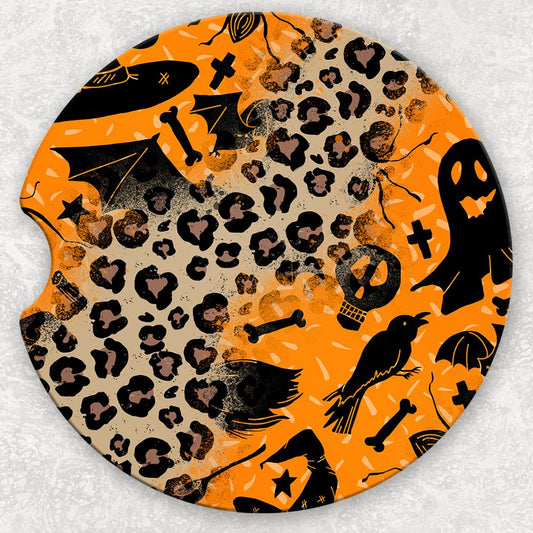 Car Coaster Set - Halloween And Leopard