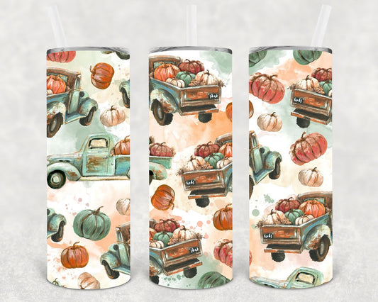 Happy Fall Truck 20 Oz Skinny Tumbler