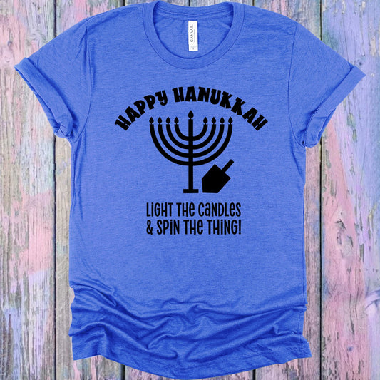 Happy Hanukkah Light The Candles & Spin Thing Graphic Tee Graphic Tee