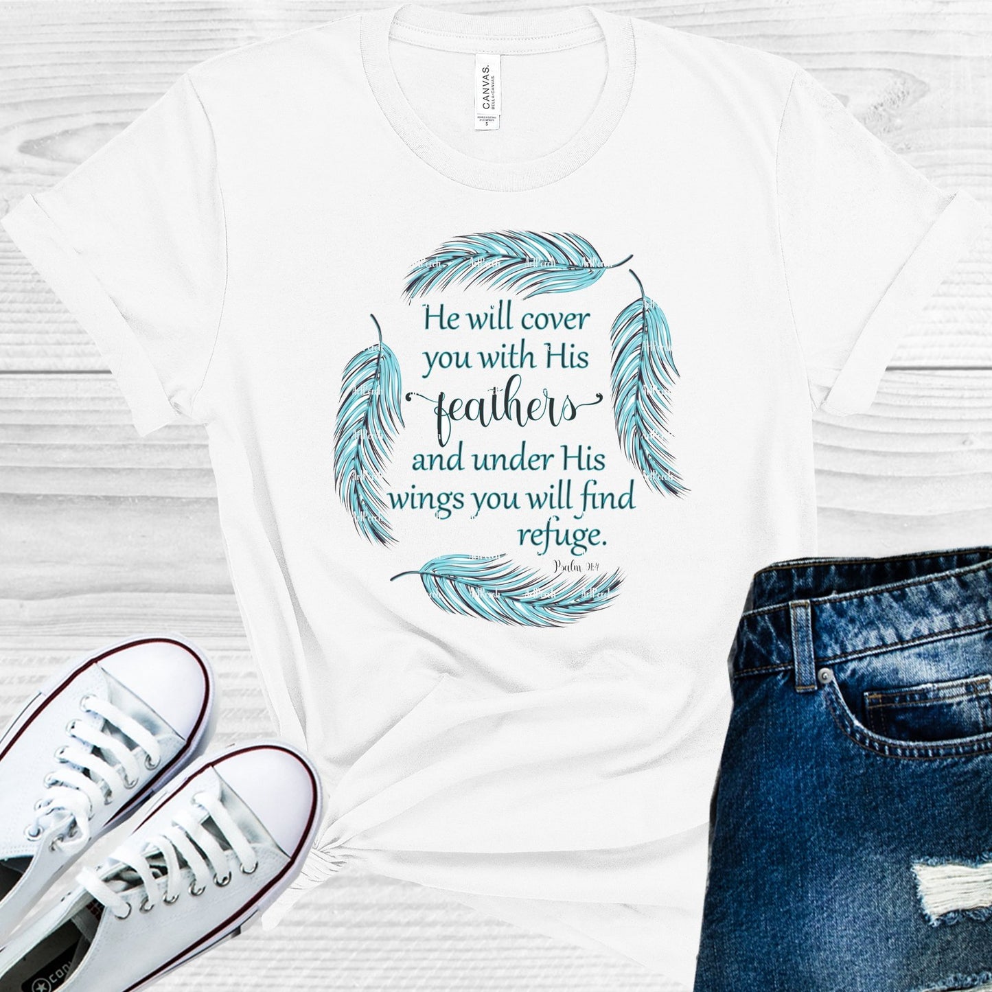 He Will Cover You With His Feathers Graphic Tee Graphic Tee