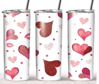 Hearts 20 Oz Skinny Tumbler