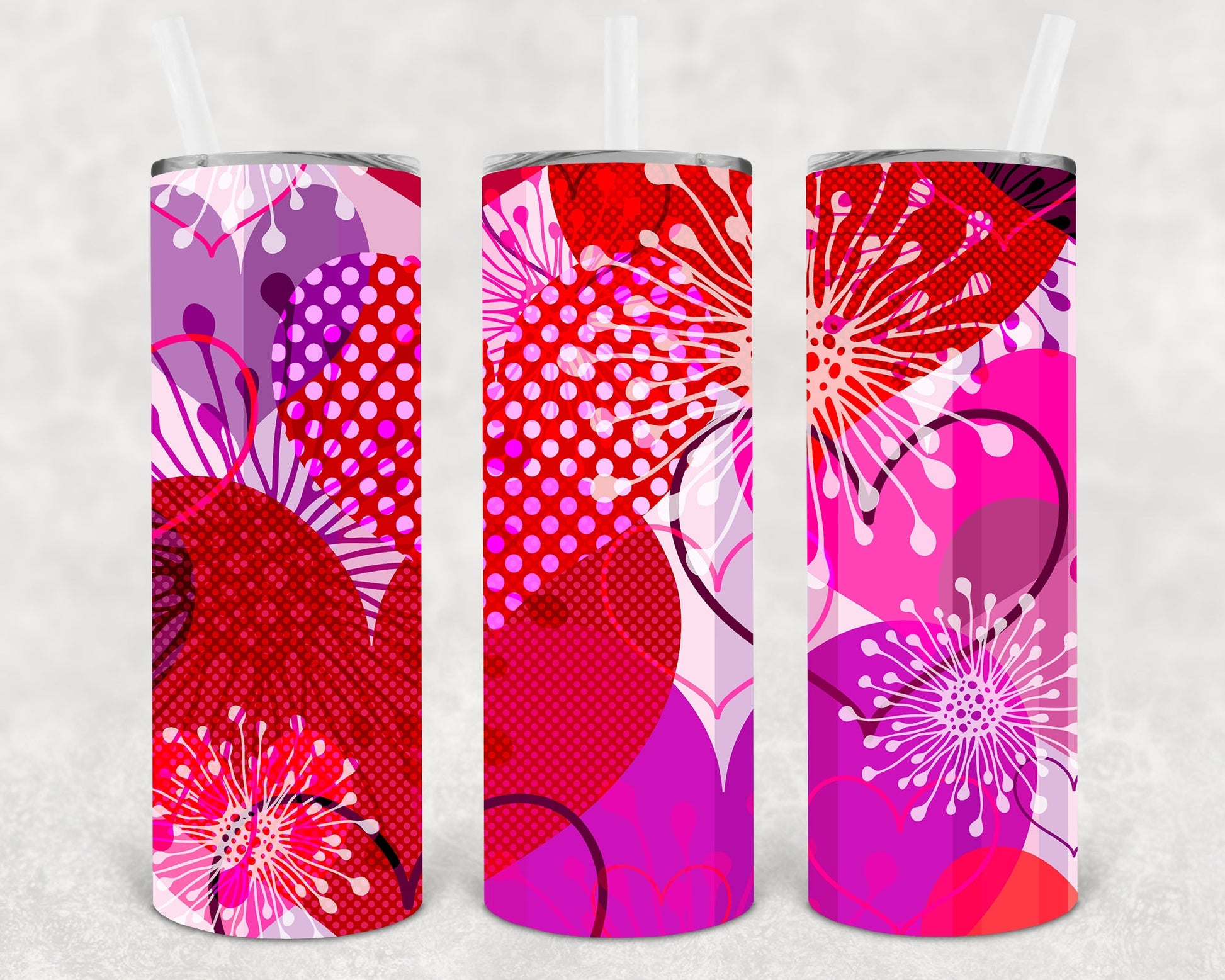 Hearts 20 Oz Skinny Tumbler