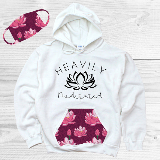 Heavily Meditated Pattern Pocket Hoodie Graphic Tee