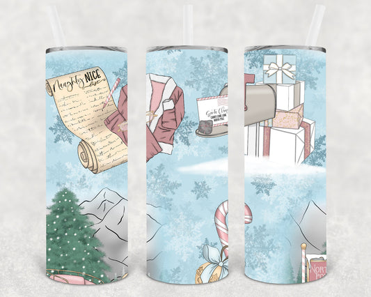 Here Comes Santa Claus 20 Oz Skinny Tumbler