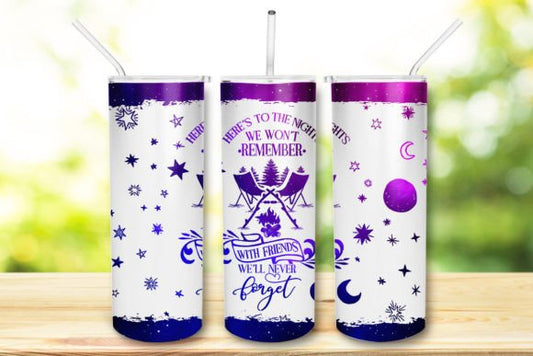 Heres To The Nights We Wont Remember 20 Oz Skinny Tumbler