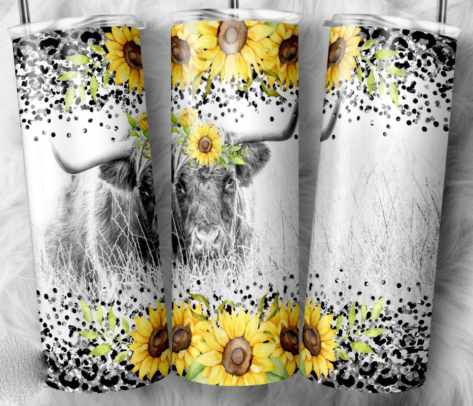 Highland Cow 20 Oz Skinny Tumbler