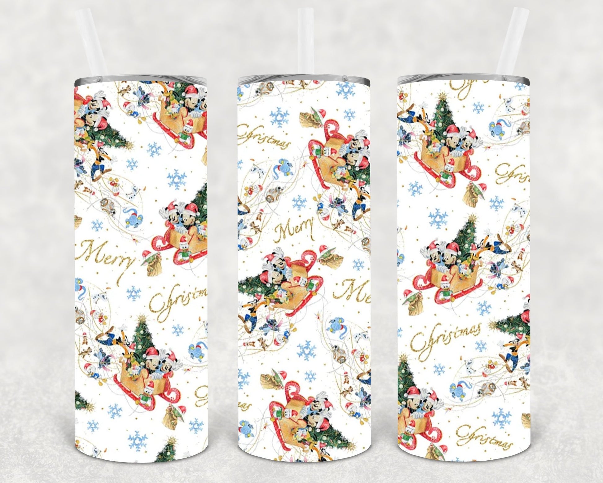 Holiday Sledding 20 Oz Skinny Tumbler
