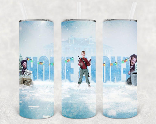 Home Alone 20 Oz Skinny Tumbler