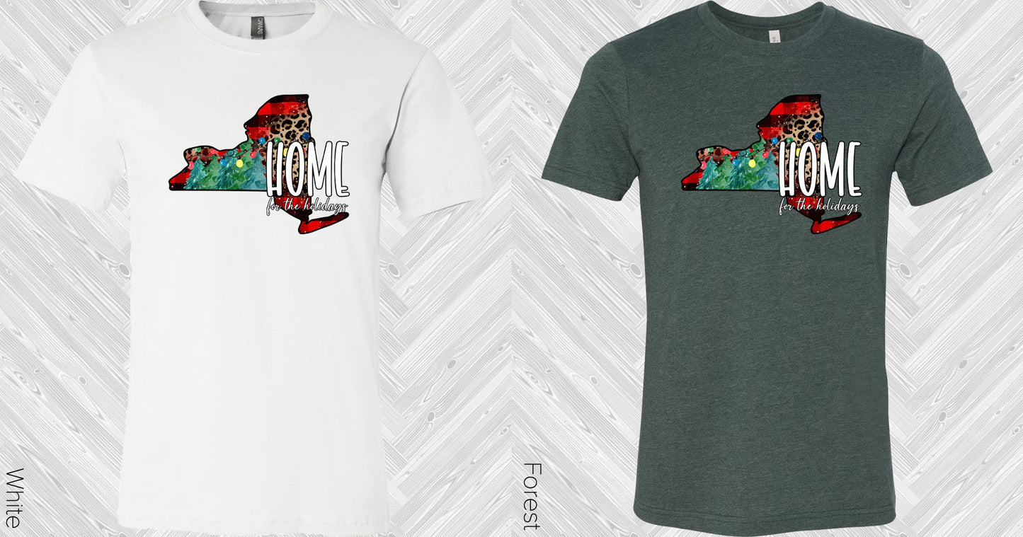 Home For The Holidays Customized State Graphic Tee Graphic Tee