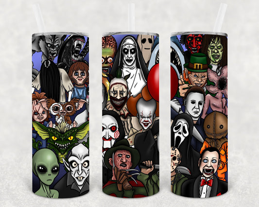 Horror Cartoons 20 Oz Skinny Tumbler