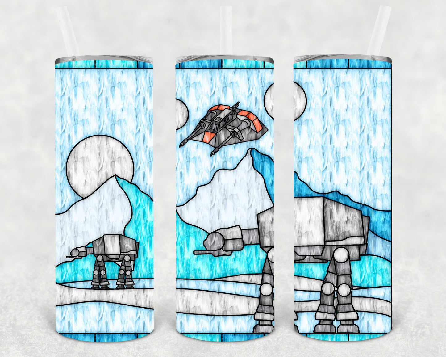 Hoth Stained Glass 20 Oz Skinny Tumbler