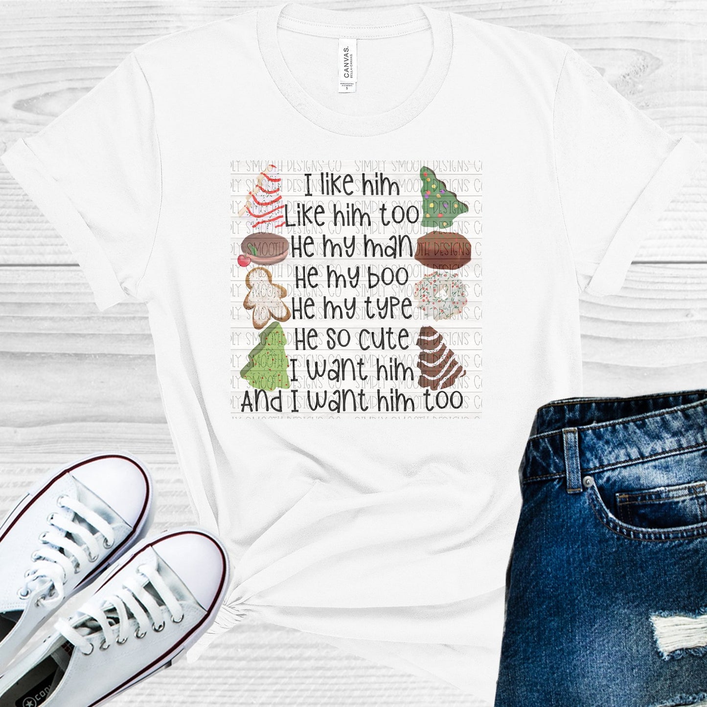 I Like Him Christmas Treats Graphic Tee Graphic Tee