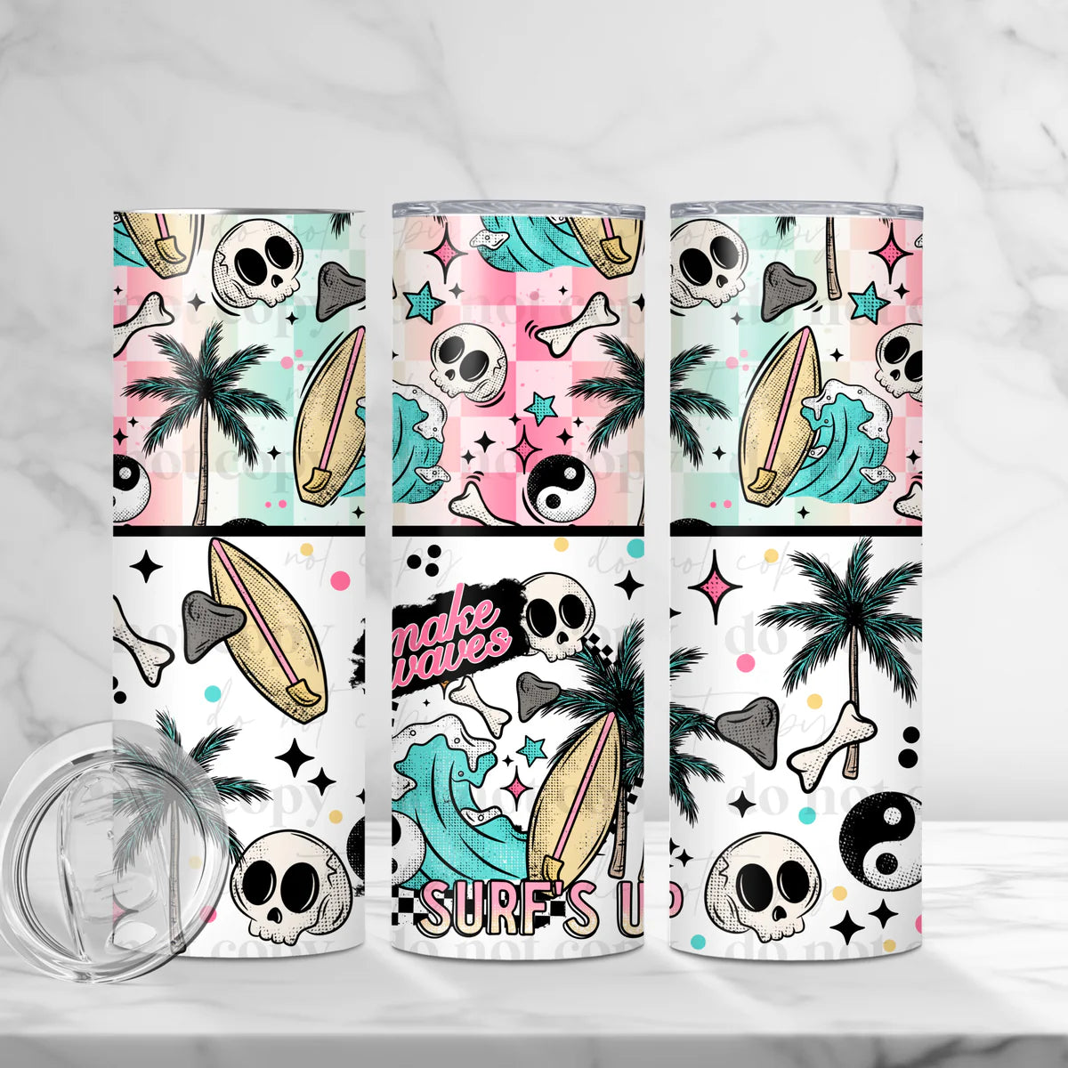 Make Waves Surfs Up 20 oz Skinny Tumbler