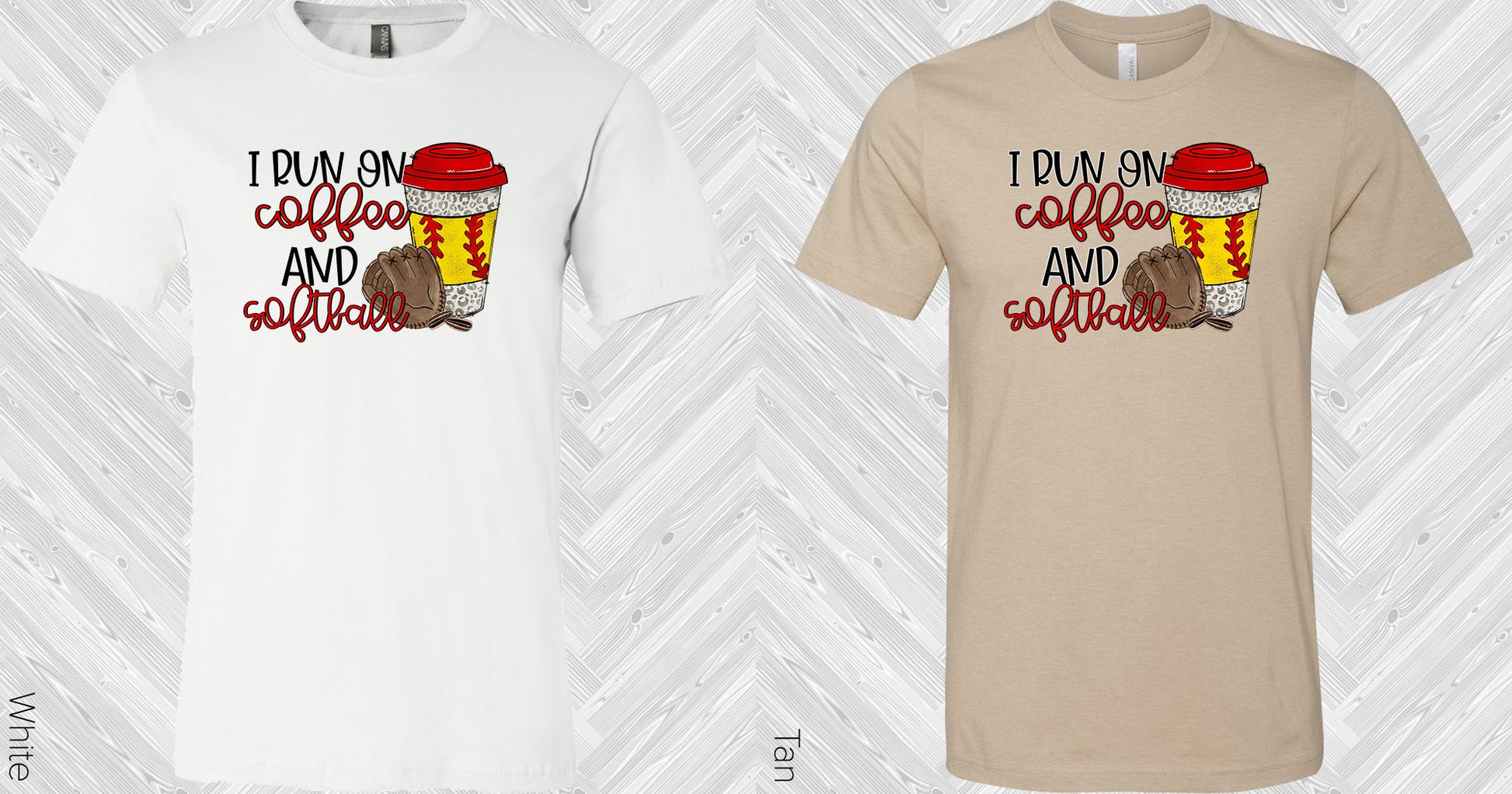 I Run On Coffee And Softball Graphic Tee Graphic Tee