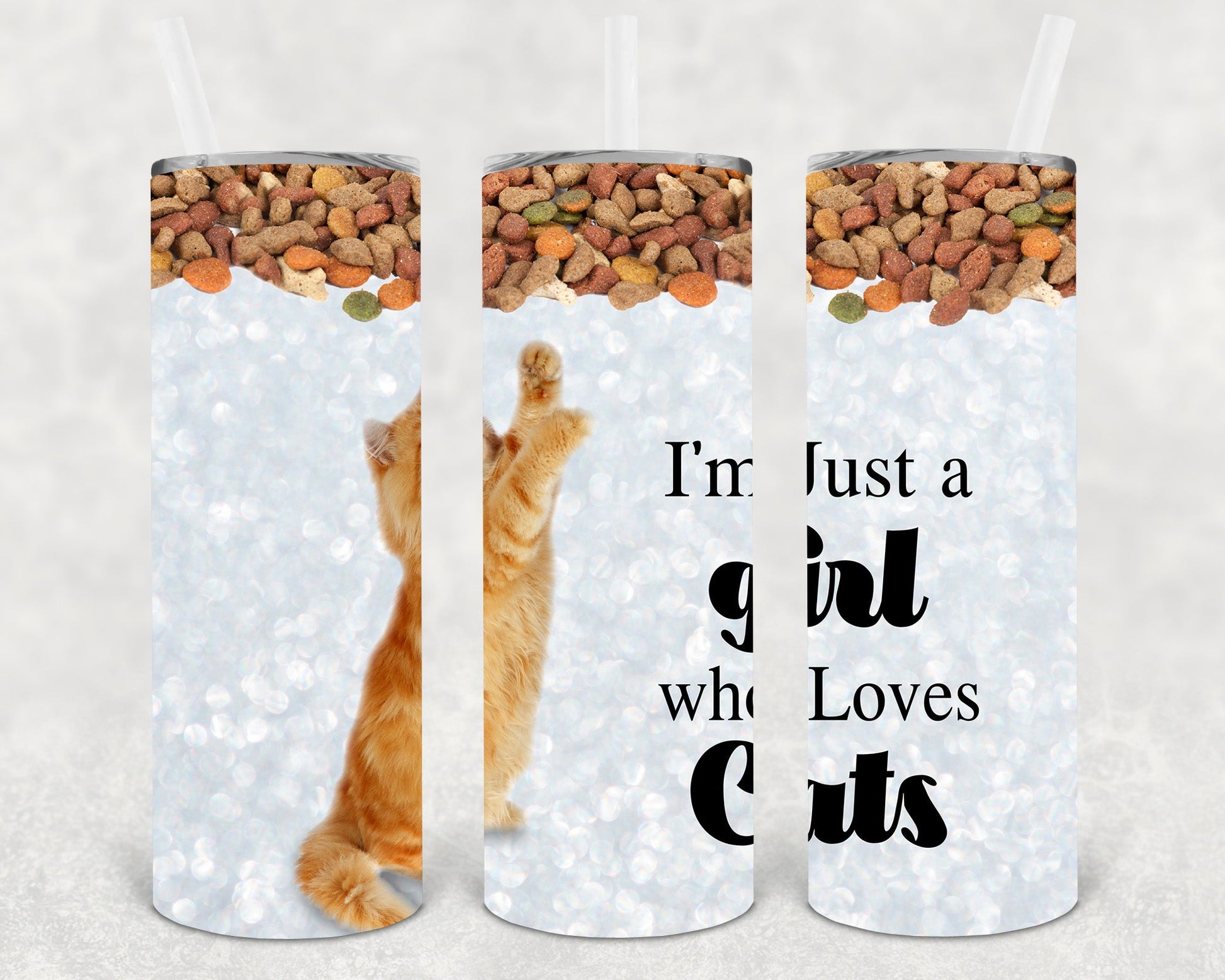 Im Just A Girl Who Loves Cats 20 Oz Skinny Tumbler