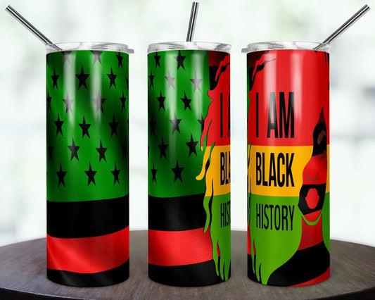 I Am Black History 20 Oz Skinny Tumbler