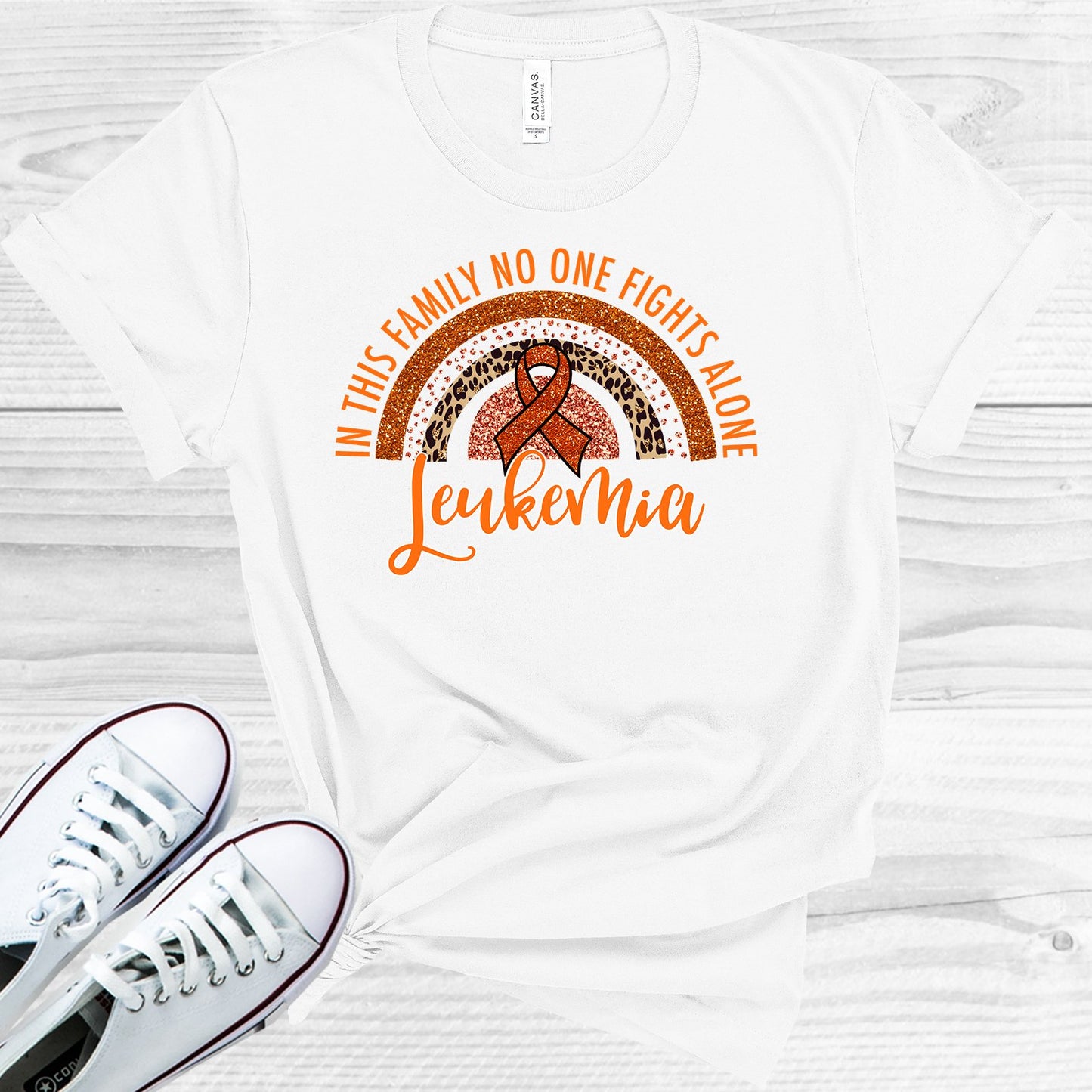 In This Family No One Fights Alone Leukemia Graphic Tee Graphic Tee