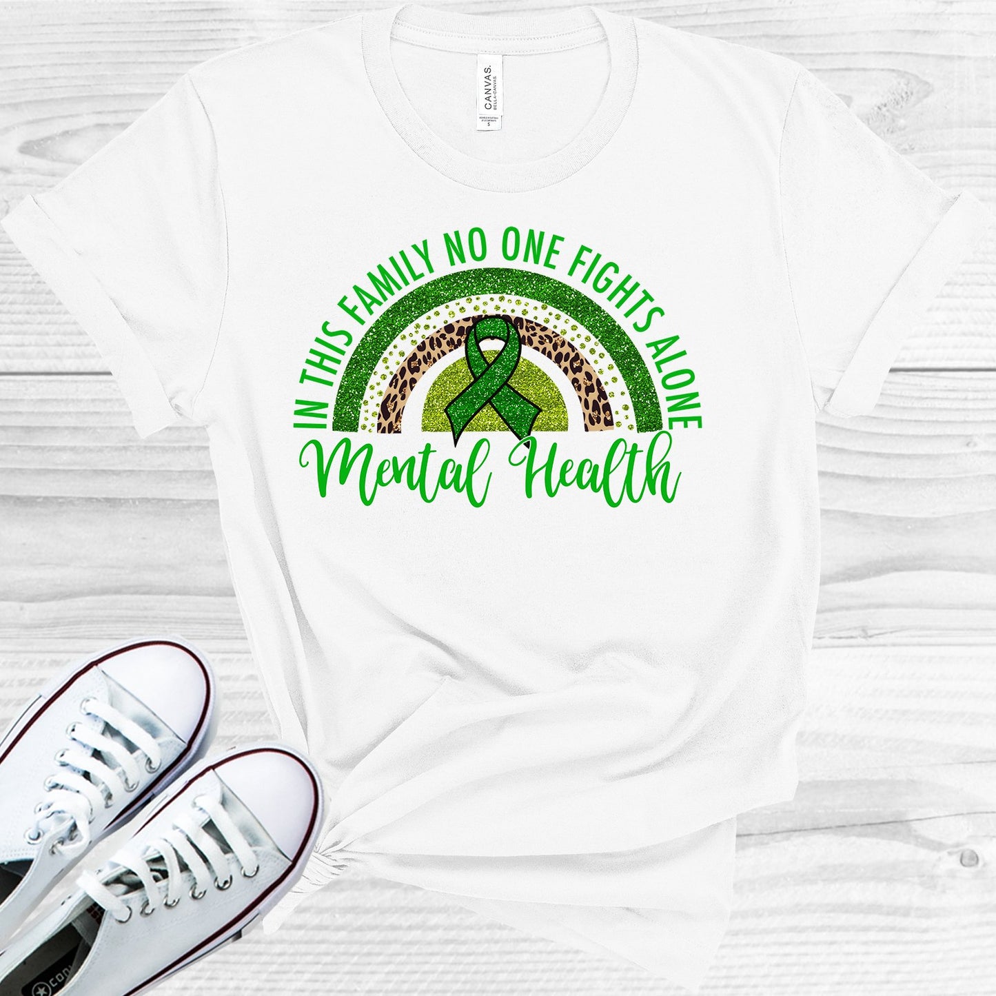 In This Family No One Fights Alone Mental Health Graphic Tee Graphic Tee