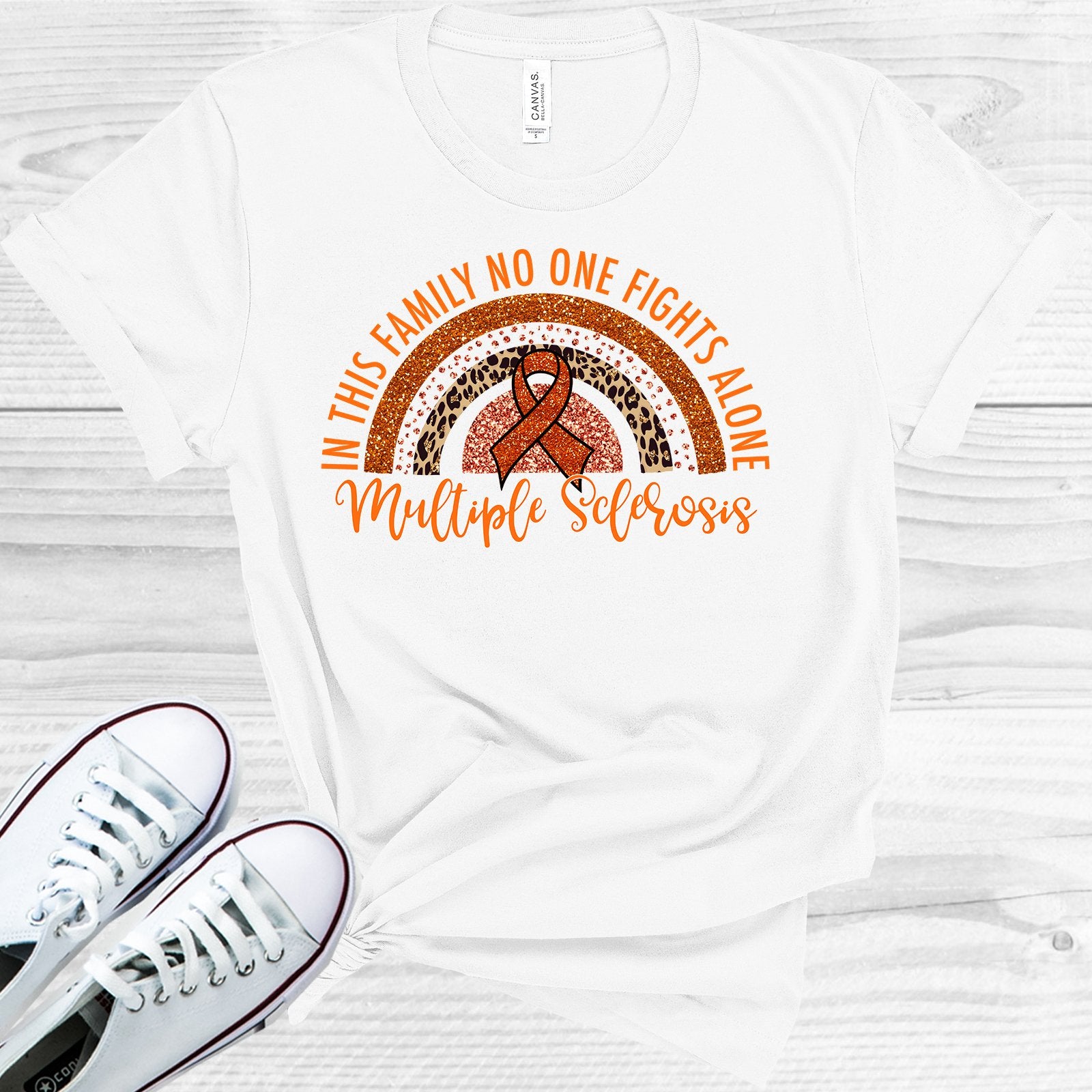 In This Family No One Fights Alone Multiple Sclerosis Graphic Tee Graphic Tee