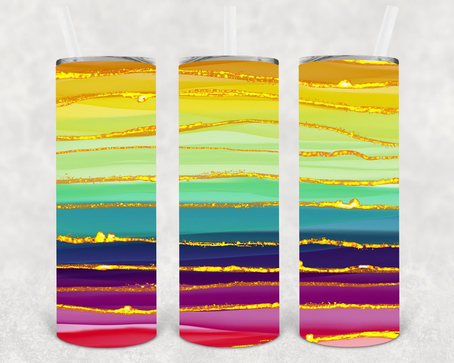 Ink Stripes Agate 20 Oz Skinny Tumbler