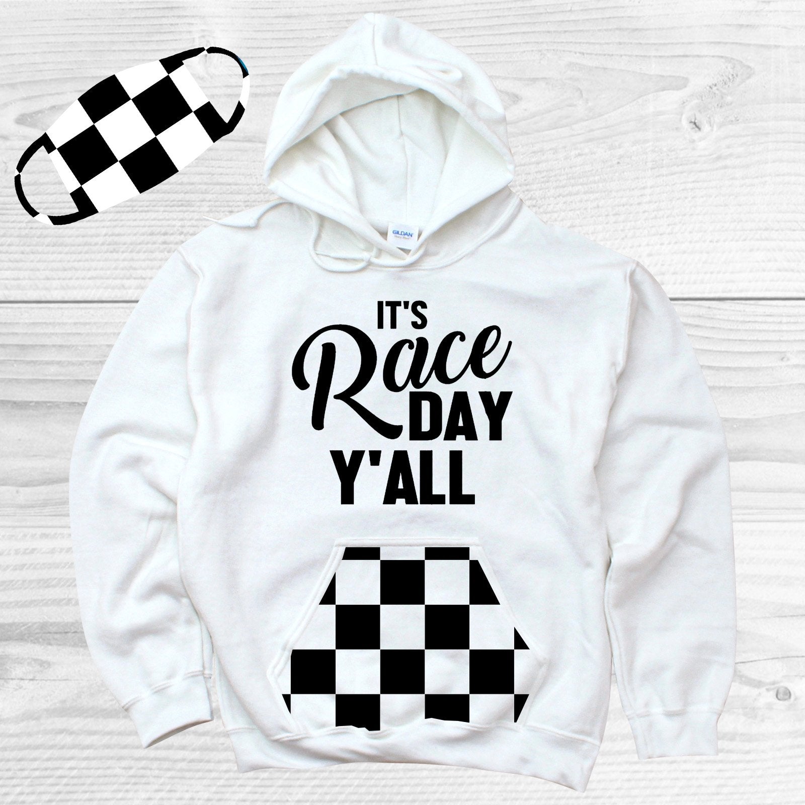 Checkered Flag Face Covering Graphic Tee