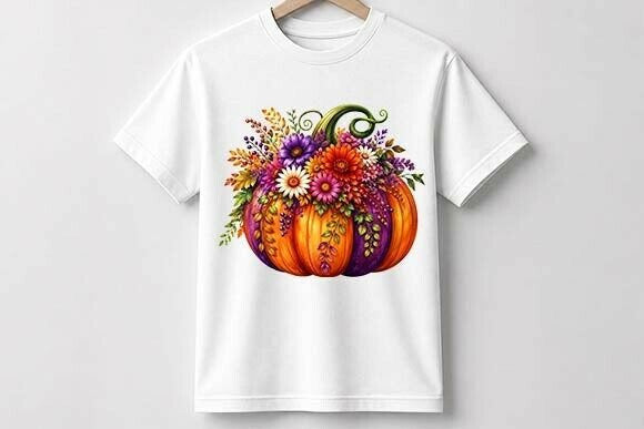 Purple Floral Pumpkin Graphic Tee