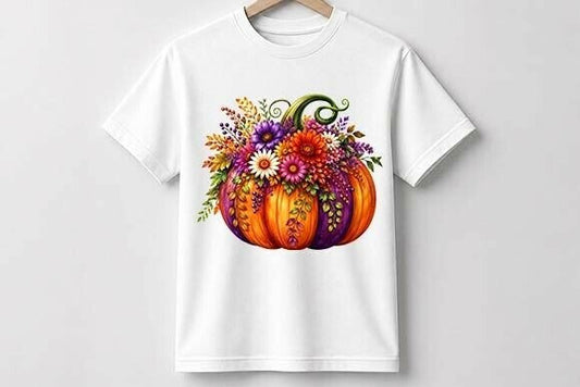 Purple Floral Pumpkin Graphic Tee
