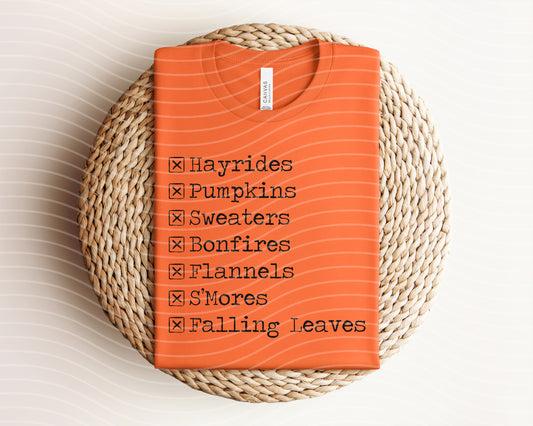 Fall Checklist Graphic Tee