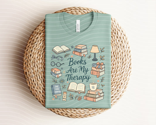 Books are My Therapy Graphic Tee
