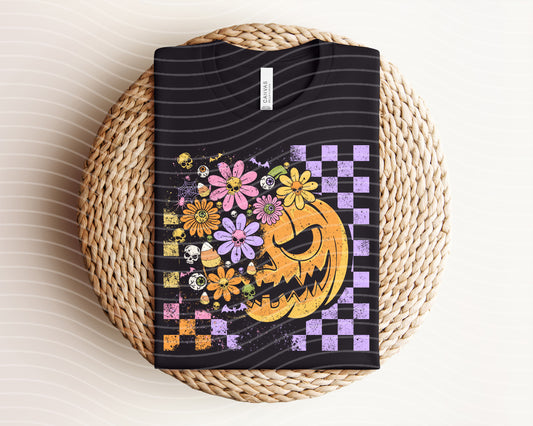 Floral Plaid Pumpkin Graphic Tee
