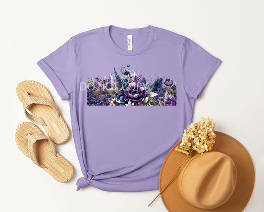 Purple Floral Band Graphic Tee