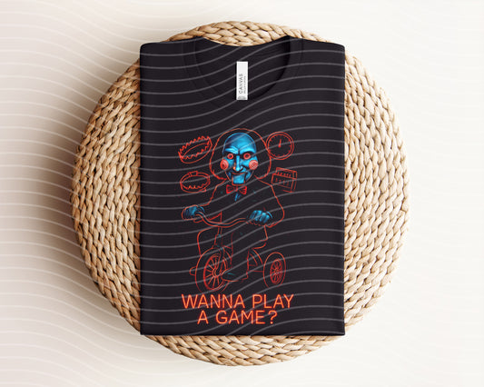 Wanna Play a Game Neon Graphic Tee