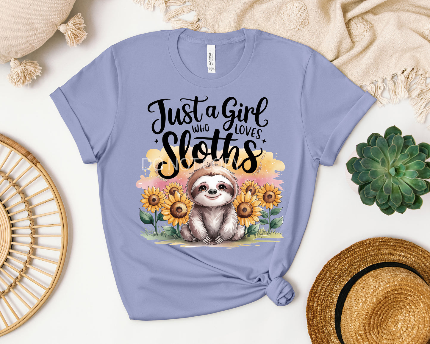 Just a Girl Who Loves Sloths Graphic Tee