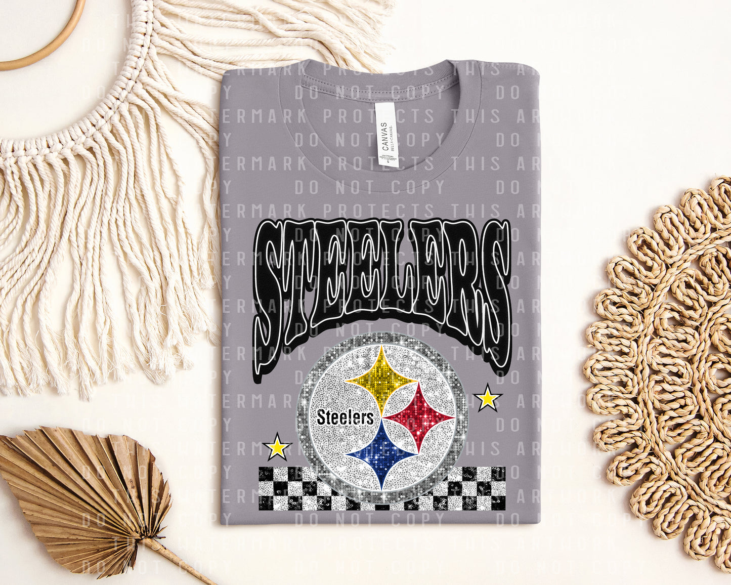 Steelers Faux Glitter Graphic Tee