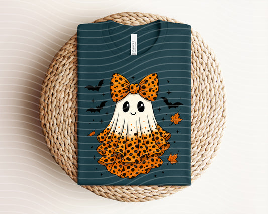 Orange Leopard Ghost Graphic Tee