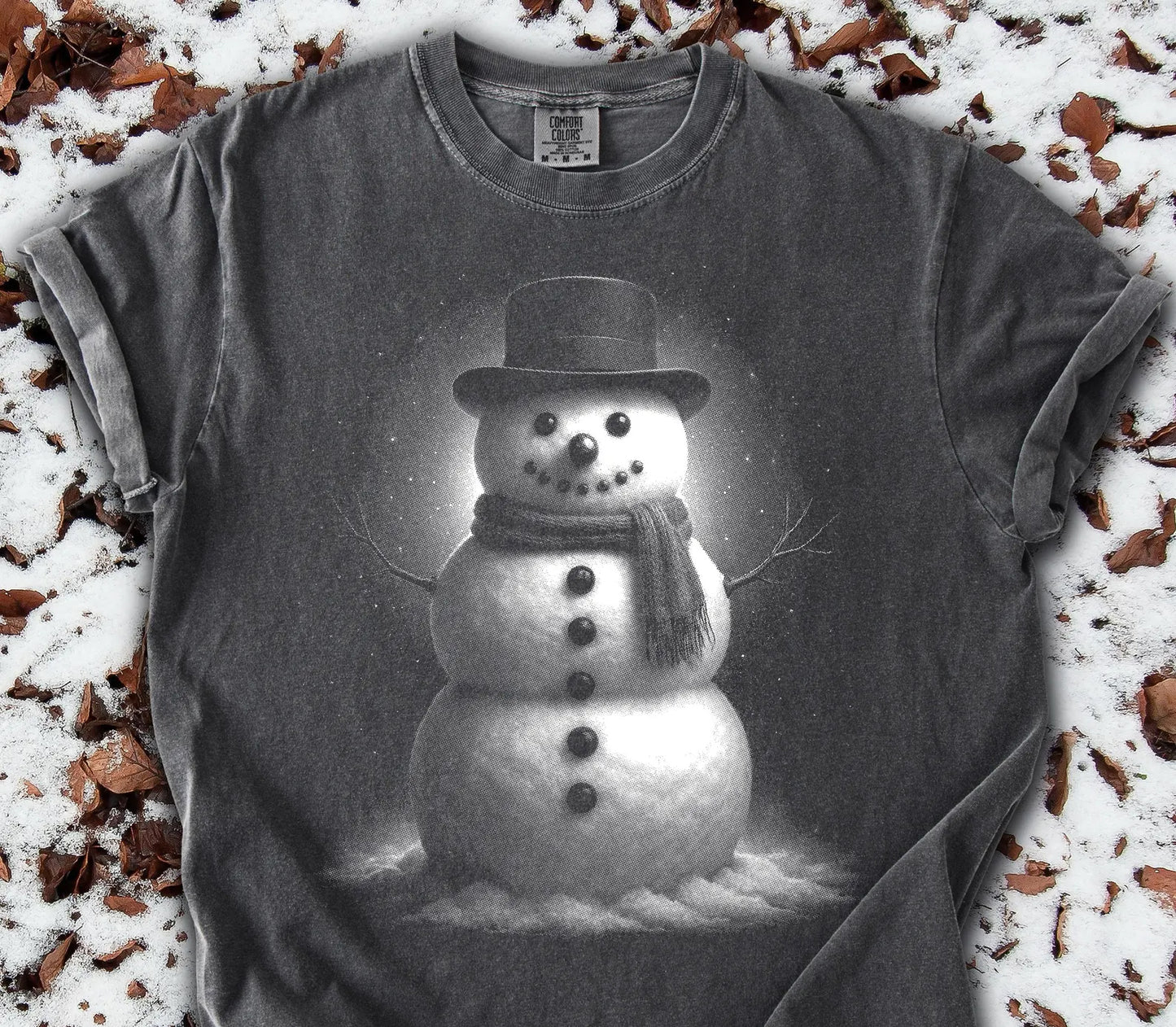 Black and White Snowman Graphic Tee
