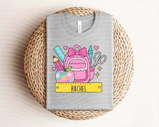 Custom Back to School Girl Graphic Tee