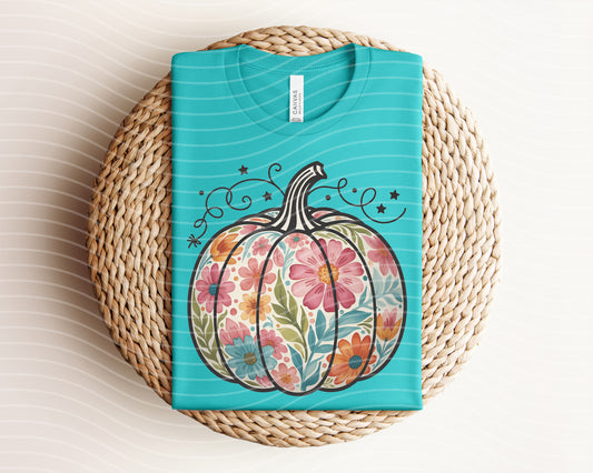 Watercolor Floral Pumpkin Graphic Tee