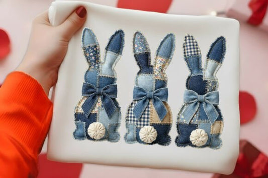 Denim Bunnies Graphic Tee