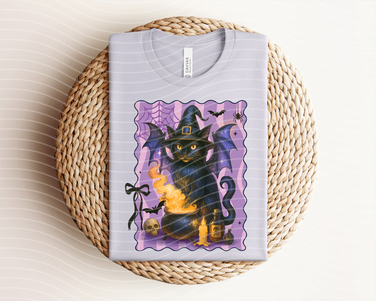 Coquette Witch Cat Graphic Tee