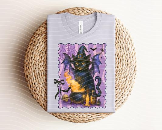 Coquette Witch Cat Graphic Tee