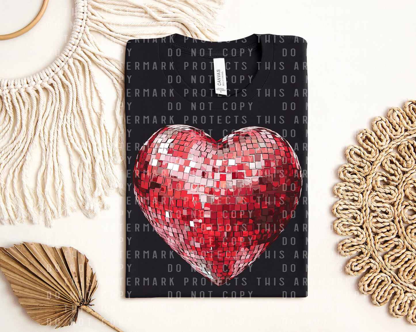 Disco Ball Heart Graphic Tee