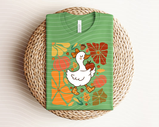 Fall Floral Goose Graphic Tee